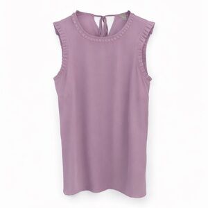 💜 J Crew Lavender Sleeveless Pleated Scoop Neck Tie-Back Blouse | Size 2